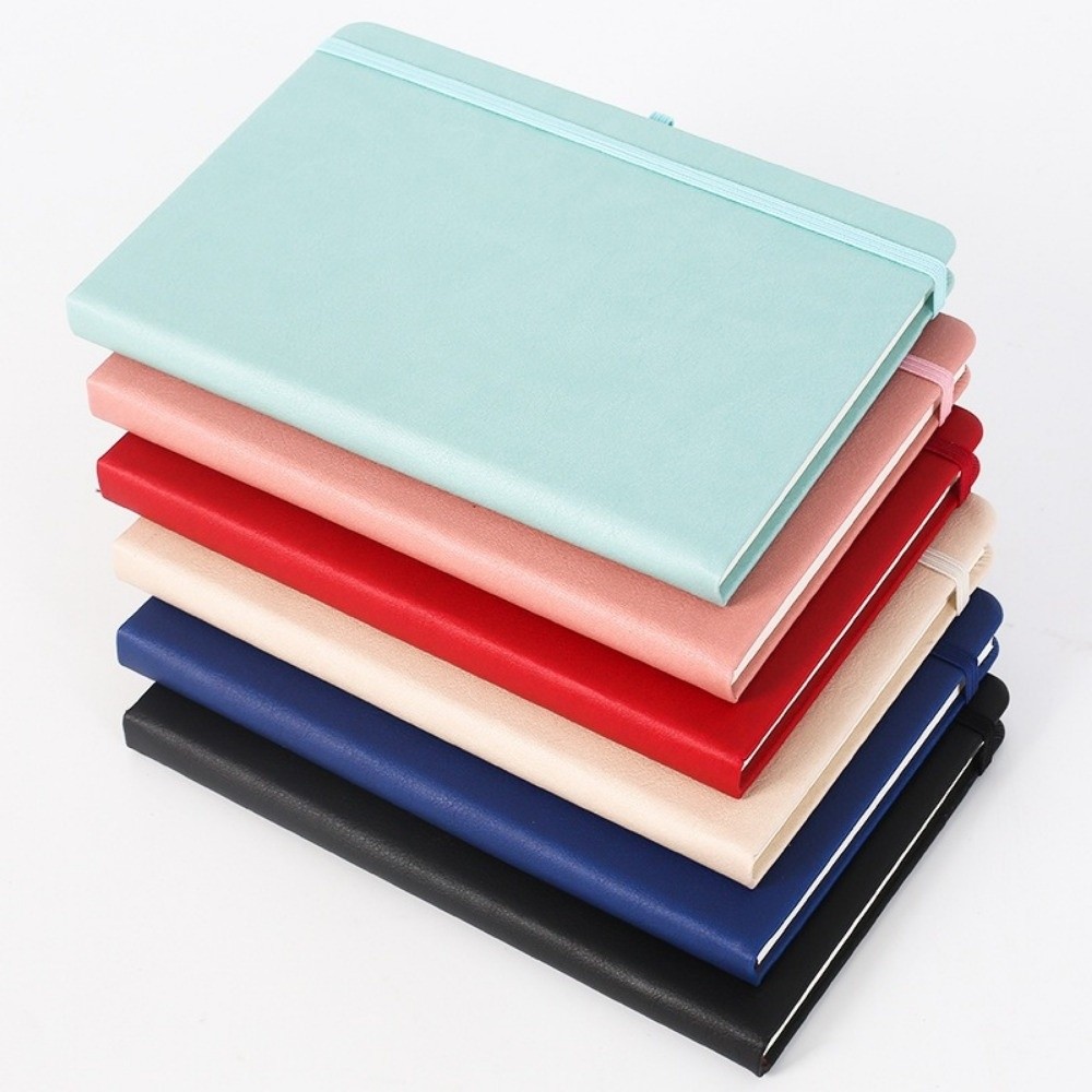 Leather Work Diary Covers - Buku Catatan Saku Mini dengan Pita