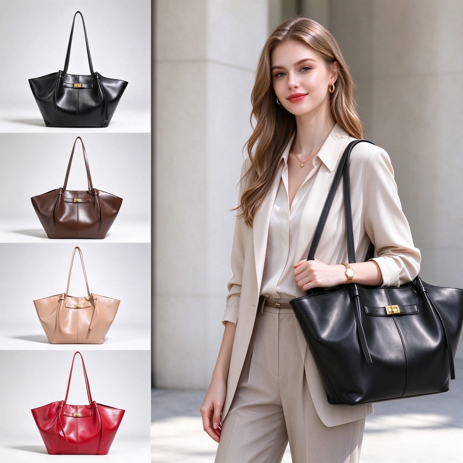 Tas Tote Bentuk Sayap Mewah un - Leatherwork Designs ulasan dan harga